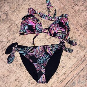 Tropical Print Bikini Set